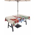 thumbnail image 1 of Outdoor Tablecloth with Umbrella Hole and Zipper, Beige Christmas Rectangle Table Cloth 54x80 Inch Waterproof Tablecloth, Xmas Tree Gnomes Poinsettia Snowflake Picnic Table Cover for Patio Camping, 1 of 7