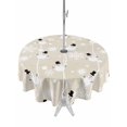thumbnail image 1 of Outdoor Tablecloth with Umbrella Hole and Zipper, Beige Christmas Round Table Cloth 54 Inch Waterproof Tablecloth, Xmas Snowman Snowflake Picnic Table Cover for Patio Camping, 1 of 7