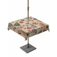 thumbnail image 1 of Outdoor Tablecloth with Umbrella Hole and Zipper, Beige Christmas Square Table Cloth 60x60 Inch Waterproof Tablecloth, Xmas Tree Balls Snowman Gingerbread Picnic Table Cover for Patio Camping, 1 of 7