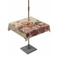 thumbnail image 1 of Outdoor Tablecloth with Umbrella Hole and Zipper, Beige Gingerbread Christmas Square Table Cloth 54x54 Inch Waterproof Tablecloth, Xmas Tree Gift House Star Picnic Table Cover for Patio Camping, 1 of 7