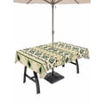 thumbnail image 1 of Outdoor Tablecloth with Umbrella Hole and Zipper, Beige Green Boho Rectangle Table Cloth 60x102 Inch Waterproof Tablecloth, Vintage Ethnic Tribe Abstract Art Picnic Table Cover for Patio Camping, 1 of 7