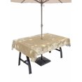thumbnail image 1 of Outdoor Tablecloth with Umbrella Hole and Zipper, Beige Snowflake Christmas Rectangle Table Cloth 52x70 Inch Waterproof Tablecloth, Winter Xmas Snowflake Farmhouse Picnic Table Cover for Patio, 1 of 7
