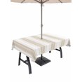 thumbnail image 1 of Outdoor Tablecloth with Umbrella Hole & Zipper, Beige Striped Rectangle Tablecloth 52x70 Inch, Minimalist Farmhouse Vertical Stripe Patio Table Cover Waterproof Table Cloth for Picnic/Party, 1 of 7