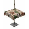 thumbnail image 1 of Outdoor Tablecloth with Umbrella Hole and Zipper, Beige Woode Christmas Square Table Cloth 60x60 Inch Waterproof Tablecloth, Xmas Tree Gingerbread Snowman Winter Picnic Table Cover for Patio Camping, 1 of 7