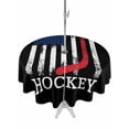 thumbnail image 1 of Outdoor Tablecloth with Umbrella Hole and Zipper, Black American Flag Round Table Cloth 54 Inch Waterproof Tablecloth, Abstract Red Hockey Stripes Us Flag Picnic Table Cover for Patio Camping, 1 of 7
