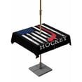 thumbnail image 1 of Outdoor Tablecloth with Umbrella Hole and Zipper, Black American Flag Square Table Cloth 60x60 Inch Waterproof Tablecloth, Abstract Red Hockey Stripes Us Flag Picnic Table Cover for Patio Camping, 1 of 7