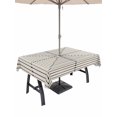 thumbnail image 1 of Outdoor Tablecloth with Umbrella Hole & Zipper, Black Beige Striped Rectangle Tablecloth 60x84 Inch, Farmhouse Stripes Geometric Abstract Patio Table Cover Waterproof Table Cloth for Picnic/Party, 1 of 7
