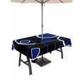 thumbnail image 1 of Outdoor Tablecloth with Umbrella Hole and Zipper, Black Blue Rectangle Table Cloth 52x70 Inch Waterproof Tablecloth, White Circle Geometric Abstract Texture Picnic Table Cover for Patio Camping, 1 of 7