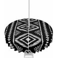 thumbnail image 1 of Outdoor Tablecloth with Umbrella Hole and Zipper Black Boho Round Outdoor Tablecloths 60 Inch Waterproof Table Cloths Bohemian Style Patio Table Cloth Cover for Outdoor Tables Picnic Garden, 1 of 5