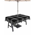 thumbnail image 1 of Outdoor Tablecloth with Umbrella Hole & Zipper, Black Checkered Rectangle Tablecloth 52x70 Inch, Farmhouse Buffalo Plaid Modern Patio Table Cover Waterproof Table Cloth for Picnic/Party, 1 of 7