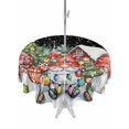 thumbnail image 1 of Outdoor Tablecloth with Umbrella Hole and Zipper, Black Christmas Gnomes Round Table Cloth 60 Inch Waterproof Tablecloth, Xmas Winter Forest Pine Tree Picnic Table Cover for Patio Camping, 1 of 7