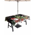 thumbnail image 1 of Outdoor Tablecloth with Umbrella Hole and Zipper, Black Christmas Rectangle Table Cloth 54x80 Inch Waterproof Tablecloth, Gnomes Xmas Tree Snowflake Winter Gifts Picnic Table Cover for Patio Camping, 1 of 7