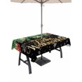 thumbnail image 1 of Outdoor Tablecloth with Umbrella Hole and Zipper, Black Christmas Rectangle Table Cloth 60x84 Inch Waterproof Tablecloth, Xmas Balls Snowflake Winter Picnic Table Cover for Patio Camping, 1 of 7