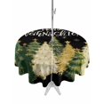 thumbnail image 1 of Outdoor Tablecloth with Umbrella Hole and Zipper, Black Christmas Round Table Cloth 60 Inch Waterproof Tablecloth, Xmas Tree Snowflake Farmhouse Picnic Table Cover for Patio Camping, 1 of 7
