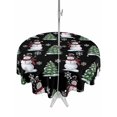 thumbnail image 1 of Outdoor Tablecloth with Umbrella Hole and Zipper, Black Christmas Snowman Round Table Cloth 60 Inch Waterproof Tablecloth, Winter Snowflakes Xmas Tree Forest Picnic Table Cover for Patio Camping, 1 of 7