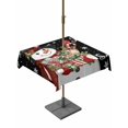 thumbnail image 1 of Outdoor Tablecloth with Umbrella Hole and Zipper, Black Christmas Snowman Square Table Cloth 54x54 Inch Waterproof Tablecloth, Xmas Botanical Birds Snowflake Picnic Table Cover for Patio Camping, 1 of 7