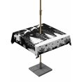 thumbnail image 1 of Outdoor Tablecloth with Umbrella Hole and Zipper, Black Christmas Square Table Cloth 60x60 Inch Waterproof Tablecloth, Xmas Elk Tree Snowflake Forest Picnic Table Cover for Patio Camping, 1 of 7