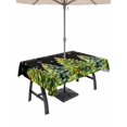 thumbnail image 1 of Outdoor Tablecloth with Umbrella Hole and Zipper, Black Christmas Tree Rectangle Table Cloth 54x80 Inch Waterproof Tablecloth, Xmas Tree Snowflake Winter Holiday Picnic Table Cover for Patio Camping, 1 of 7