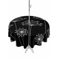 thumbnail image 1 of Outdoor Tablecloth with Umbrella Hole and Zipper, Black Dandelion Round Table Cloth 54 Inch Waterproof Tablecloth, Spring Modern Minimalist Country Flower Picnic Table Cover for Patio Camping, 1 of 7