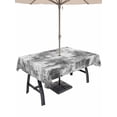 thumbnail image 1 of Outdoor Tablecloth with Umbrella Hole and Zipper, Black Grey Ombre Rectangle Table Cloth 60x102 Inch Waterproof Tablecloth, Gradient Abstract Art Vintage Picnic Table Cover for Patio Camping, 1 of 7