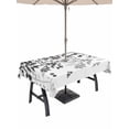 thumbnail image 1 of Outdoor Tablecloth with Umbrella Hole and Zipper, Black Leaves Rectangle Table Cloth 60x102 Inch Waterproof Tablecloth, Summer Botanical Picnic Table Cover for Patio Camping, 1 of 7