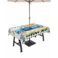 thumbnail image 1 of Outdoor Tablecloth with Umbrella Hole and Zipper, Black Plaid Easter Rectangle Table Cloth 54x80 Inch Waterproof Tablecloth, Truck Spring Floral Bunny Animals Rustic Picnic Table Cover for Patio, 1 of 7