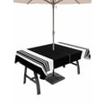 thumbnail image 1 of Outdoor Tablecloth with Umbrella Hole & Zipper, Black Rectangle Tablecloth 60x102 Inch, Farmhouse Striped Vertical Art Modern Patio Table Cover Waterproof Table Cloth for Picnic/Party, 1 of 7