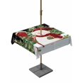 thumbnail image 1 of Outdoor Tablecloth with Umbrella Hole and Zipper, Black Snowman Christmas Square Table Cloth 60x60 Inch Waterproof Tablecloth, Green Xmas Tree Snowflake Winter Picnic Table Cover for Patio Camping, 1 of 7