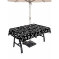 thumbnail image 1 of Outdoor Tablecloth with Umbrella Hole and Zipper, Black Spring Floral Rectangle Table Cloth 60x102 Inch Waterproof Tablecloth, Modern Abstract Art Farmhouse Picnic Table Cover for Patio Camping, 1 of 7