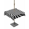 thumbnail image 1 of Outdoor Tablecloth with Umbrella Hole & Zipper, Black White Square Tablecloth 60x60 Inch, Farmhouse Striped Spiral Vortex Abstract Patio Table Cover Waterproof Table Cloth for Picnic/Party, 1 of 7