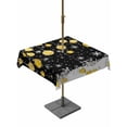 thumbnail image 1 of Outdoor Tablecloth with Umbrella Hole and Zipper, Black Yellow Christmas Balls Square Table Cloth 60x60 Inch Waterproof Tablecloth, Xmas Snowflake Picnic Table Cover for Patio Camping, 1 of 7
