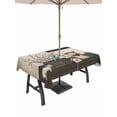 thumbnail image 1 of Outdoor Tablecloth with Umbrella Hole and Zipper, Bless OurHome Rectangle Table Cloth 54x80 Inch Waterproof Tablecloth, Farmhouse Pots Texas Stars Retro Wooden Plank Picnic Table Cover for Patio, 1 of 7