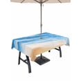 thumbnail image 1 of Outdoor Tablecloth with Umbrella Hole & Zipper, Blue Beach Coastal Rectangle Tablecloth 60x120 Inch, Summer Nautical Seaside Ocean Ombre Patio Table Cover Waterproof Table Cloth for Picnic/Party, 1 of 7