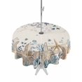 thumbnail image 1 of Outdoor Tablecloth with Umbrella Hole & Zipper, Blue Beige Coastal Round Tablecloth 54 Inch, Beach Starfish Summer Eucalyptus Rustic Patio Table Cover Waterproof Table Cloth for Picnic/Party, 1 of 7