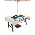 thumbnail image 1 of Outdoor Tablecloth with Umbrella Hole and Zipper, Blue Black Buffalo Checkered Rectangle Table Cloth 60x120 Inch Waterproof Tablecloth, Bones Cute Dogs Pets Picnic Table Cover for Patio Camping, 1 of 7