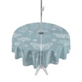 thumbnail image 1 of Outdoor Tablecloth with Umbrella Hole Zipper Blue Butterfly Botanical Round Tablecloth 60" Waterproof Outside Table Cloth Summer Plants Line Art Patio Table Cover Tablecloths for Picnic Party, 1 of 8