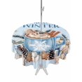 thumbnail image 1 of Outdoor Tablecloth with Umbrella Hole and Zipper, Blue Christmas Round Table Cloth 60 Inch Waterproof Tablecloth, Coffee Xmas Botanical Pine Cones Picnic Table Cover for Patio Camping, 1 of 7