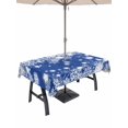 thumbnail image 1 of Outdoor Tablecloth with Umbrella Hole and Zipper, Blue Christmas Snowflakes Rectangle Table Cloth 60x120 Inch Waterproof Tablecloth, Xmas Winter Textured Picnic Table Cover for Patio Camping, 1 of 7