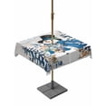 thumbnail image 1 of Outdoor Tablecloth with Umbrella Hole and Zipper, Blue Christmas Snowman Square Table Cloth 60x60 Inch Waterproof Tablecloth, Xmas Tree Elk Gifts Snowflake Vintage Picnic Table Cover for Patio, 1 of 7