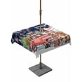 thumbnail image 1 of Outdoor Tablecloth with Umbrella Hole and Zipper, Blue Christmas Square Table Cloth 54x54 Inch Waterproof Tablecloth, Xmas Winter Snowflakes Red Truck Dogs Picnic Table Cover for Patio Camping, 1 of 7