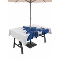 thumbnail image 1 of Outdoor Tablecloth with Umbrella Hole and Zipper, Blue Christmas Tree Rectangle Table Cloth 60x84 Inch Waterproof Tablecloth, Xmas Reindeer Modern Abstract Art Picnic Table Cover for Patio Camping, 1 of 7