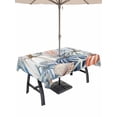 thumbnail image 1 of Outdoor Tablecloth with Umbrella Hole and Zipper, Blue Coastal Fall Rectangle Table Cloth 52x70 Inch Waterproof Tablecloth, Thanksgiving Pumpkins Starfish Botanical Picnic Table Cover for Patio, 1 of 7