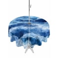 thumbnail image 1 of Outdoor Tablecloth with Umbrella Hole & Zipper, Blue Coastal Round Tablecloth 60 Inch, Modern Abstract Beach Waves Ocean Patio Table Cover Waterproof Table Cloth for Picnic/Party, 1 of 7