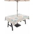 thumbnail image 1 of Outdoor Tablecloth with Umbrella Hole and Zipper, Blue Coastal Sea Turtle Rectangle Table Cloth 60x120 Inch Waterproof Tablecloth, Summer Beach Ocean Abstract Art Picnic Table Cover for Patio Camping, 1 of 7