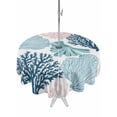 thumbnail image 1 of Outdoor Tablecloth with Umbrella Hole & Zipper, Blue Coral Coastal Round Tablecloth 60 Inch, Summer Beach Nautical Seaside Patio Table Cover Waterproof Table Cloth for Picnic/Party, 1 of 7