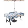 thumbnail image 1 of Outdoor Tablecloth with Umbrella Hole & Zipper, Blue Crab Coastal Rectangle Tablecloth 52x70 Inch, Beach Starfish Nautical Coral Botanical Patio Table Cover Waterproof Table Cloth for Picnic/Party, 1 of 7