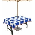 thumbnail image 1 of Outdoor Tablecloth with Umbrella Hole and Zipper Blue Crab Rectangle Outdoor Tablecloths 60x120 Waterproof Table Cloths Red Stripes Patio Table Cloth Cover for Outdoor Tables Picnic Garden, 1 of 5