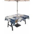 thumbnail image 1 of Outdoor Tablecloth with Umbrella Hole and Zipper, Blue Eucalyptus Christmas Rectangle Table Cloth 60x120 Inch Waterproof Tablecloth, Snowman Snowflake Xmas Tree Rustic Picnic Table Cover for Patio, 1 of 7