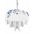 thumbnail image 1 of Outdoor Tablecloth with Umbrella Hole Zipper Blue Eucalyptus Leaves Round Tablecloth 54" Waterproof Outside Table Cloth Weeping Spring Botanical Summer Patio Table Cover Tablecloths for Picnic Party, 1 of 8