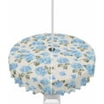 thumbnail image 1 of Outdoor Tablecloth with Umbrella Hole and Zipper Blue Flower Round Outdoor Tablecloths 60 Inch Waterproof Outside Table Cloths Floral Patio Table Cloth Cover for Outdoor Tables Picnic Garden, 1 of 6